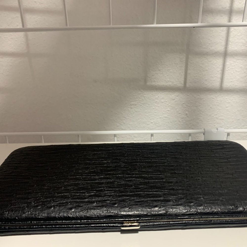 Embossed Grain Faux Leather Snap Wallet